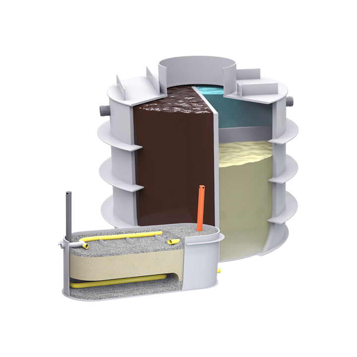 Septik k obetonování 3m3 + filtr 3-5 osob