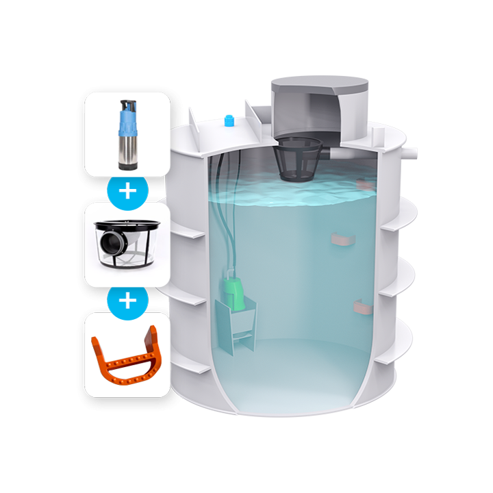 Set nádrž na vodu dvouplášťová 10m3