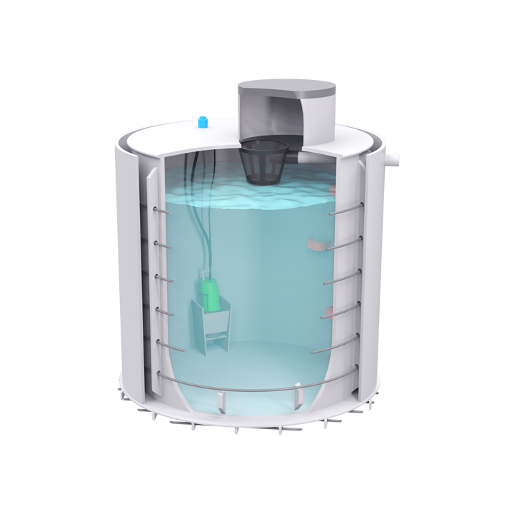 Set nádrž na vodu dvouplášťová 20m3