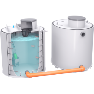 Set nádrž na vodu dvouplášťová 30m3