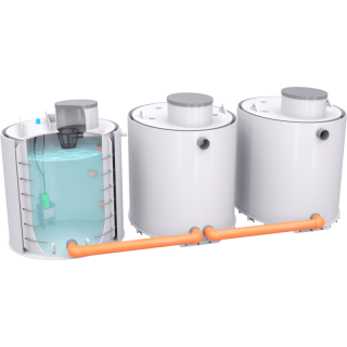 Set nádrž na vodu dvouplášťová 45m3