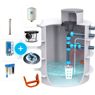 Set samonosný 2m3 nádrž k zalévání a splachování WC