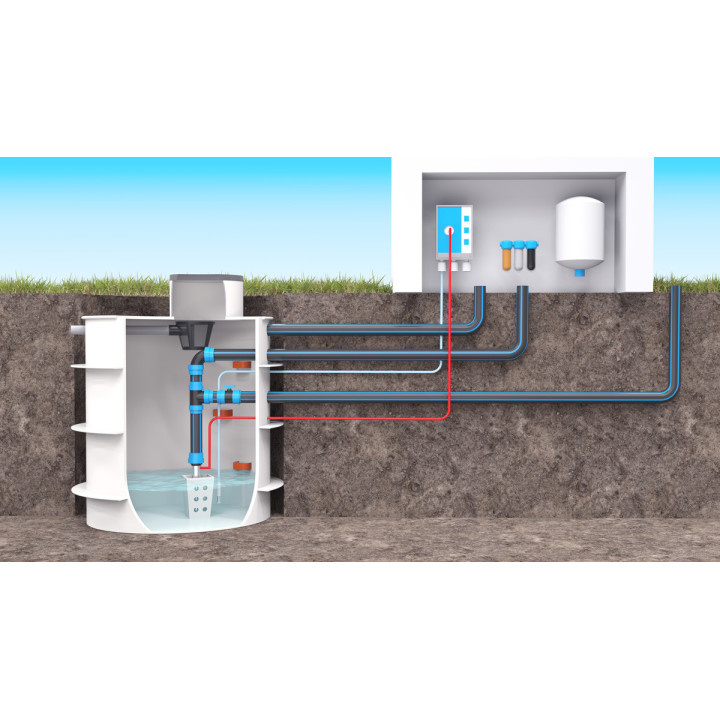 Set samonosný 3m3 nádrž k zalévání a splachování WC