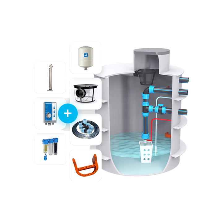 Set samonosný 12m3 nádrž k zalévání a splachování WC