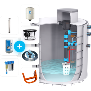 Set dvouplášťový 12m3 nádrž k zalévání a splachování WC
