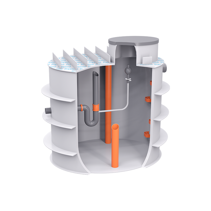 Akumulačně retenční nádrž s regulovaným odtokem samonosná 3m3