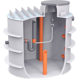 Akumulačně retenční nádrž s regulovaným odtokem samonosná 5m3