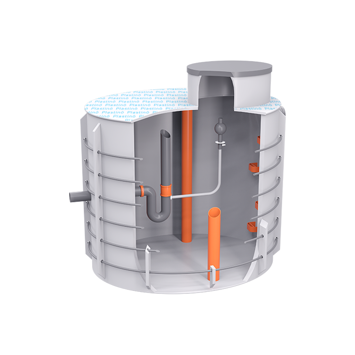 Akumulačně retenční nádrž s regulovaným odtokem k obetonování 4m3